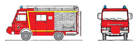 072-4015 - H0 - Magirus Deutz -Zeta-  90 M 5 - LF 8, FW Stadt Büren